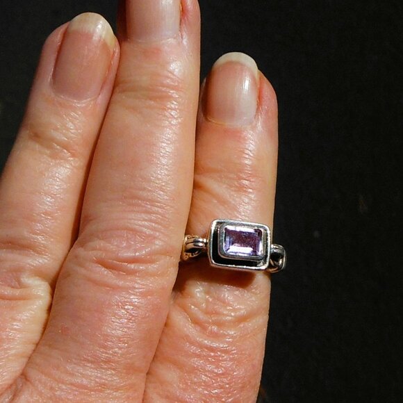 Retired SILAPA Sterling Silver Amethyst Ring R1158 "Misty Morn" - Ring Size 7 - Picture 4 of 8